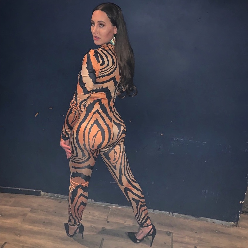 Shein Tiger Print Jumpsuit